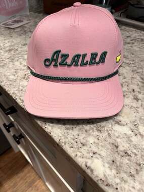 NWT Masters Tournament Pink Azalea Embroidered Rope Hat Snapback Golf Cap